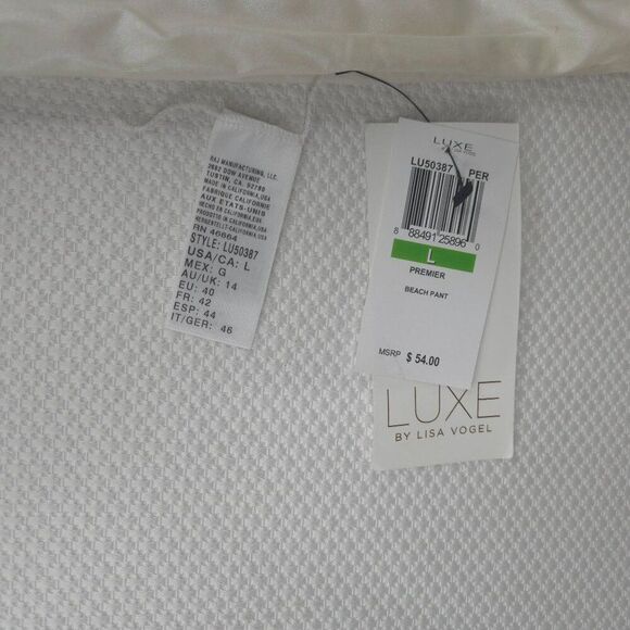 Luxe By Lisa Vogel Beach Pant Premier Bikini Bottom L Iridescent White - Picture 4 of 5